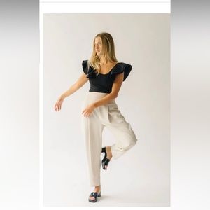 NWT Pleated Cream Trouser